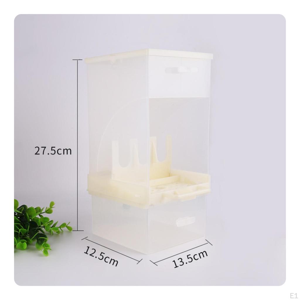 Bird Feeder Box Translucent with Tray Rectangular for Canary Owners, Indoor Aviary