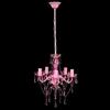 Classic Pink Crystal Chandelier Ceiling Light 5 Lights Lamp Luminaire 240310