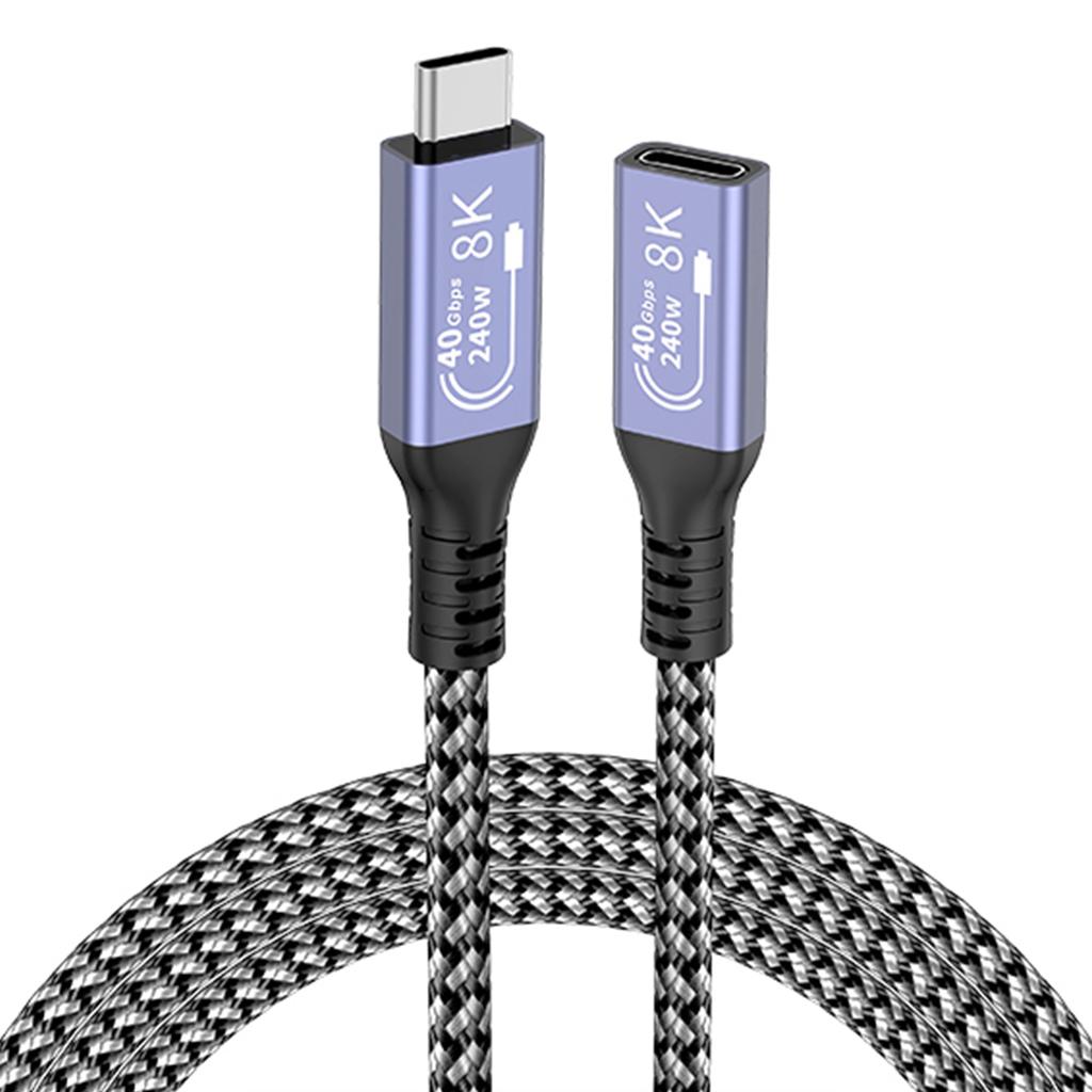 USB C Extension Cable USB C 4 Data Cable 40Gbps Data Speed with PD240W Charging for Enhances Device Connectivity