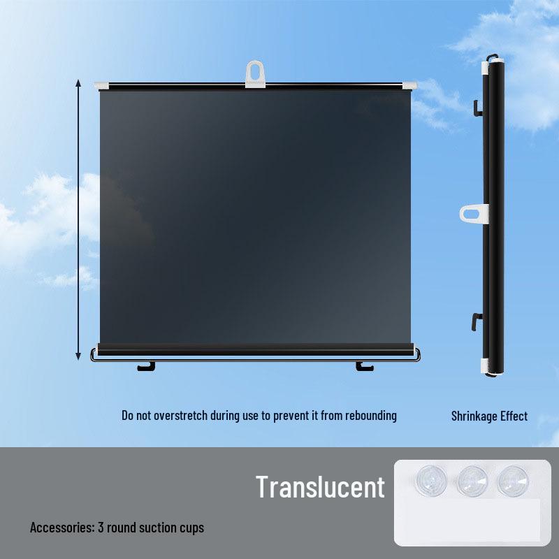 Retractable Titanium Silver Sunshade for Home & Car - High-Definition Transparent Car-Mounted Sun Curtain