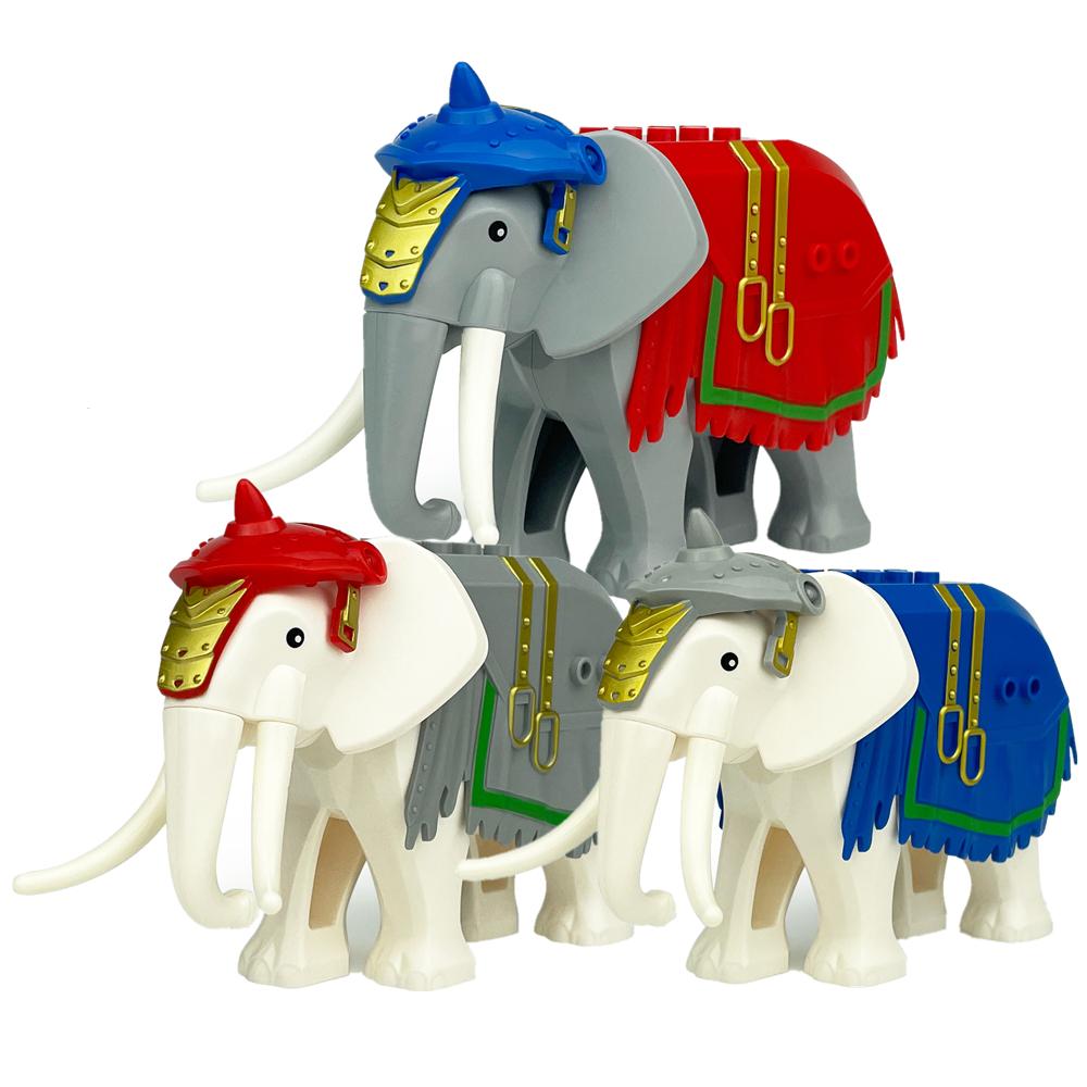 Bai Fen Bai Toys Moc City Series Animal Building Block Middle Ages Knight War Elephant Figures Zoo Fram Accessories Block Bricks Children Toys Playsets Gift Present