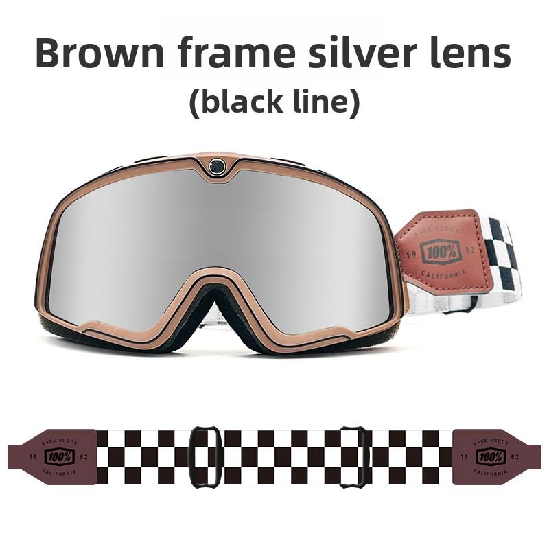 100% Motorradbrille Fahrbrille Retro Harley Brille Abnehmbar Winddicht Sand Anti-UV