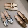 Flat-bottomed bag head half slippers women's summer wear 2025 new one-pedal silver single shoes pregnant women cool slippers Muller shoes
