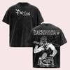 Enjin Print T-shirt GACHIAKUTA Anime Clothing Men Women Short Sleeve Cotton Tshirts Retro Washed Tee Harajuku Oversized T Shirt