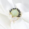 Exquisite Leaf Shape Inlay Blue Color Cubic Zirconia Ring for Women Birthday Accessories Wedding Jewelry Valentine's Day Gift