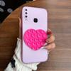 Heart Shape Suction Cup Phone Case for Vivo Y17,Y15 2020,Y12 Semi Transparent Matte Shockproof Soft TPU Cover