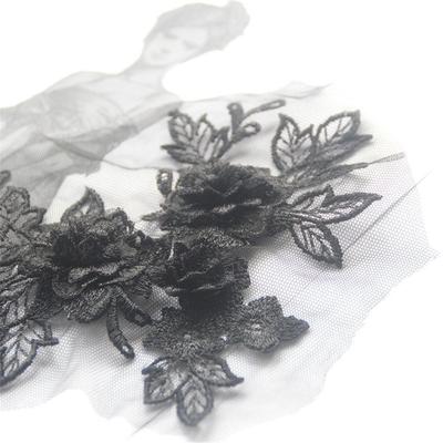 Wedding DIY Craft Clothing Decoration 3D Flower Lace Collar Embroidery Patches Neckline Applique