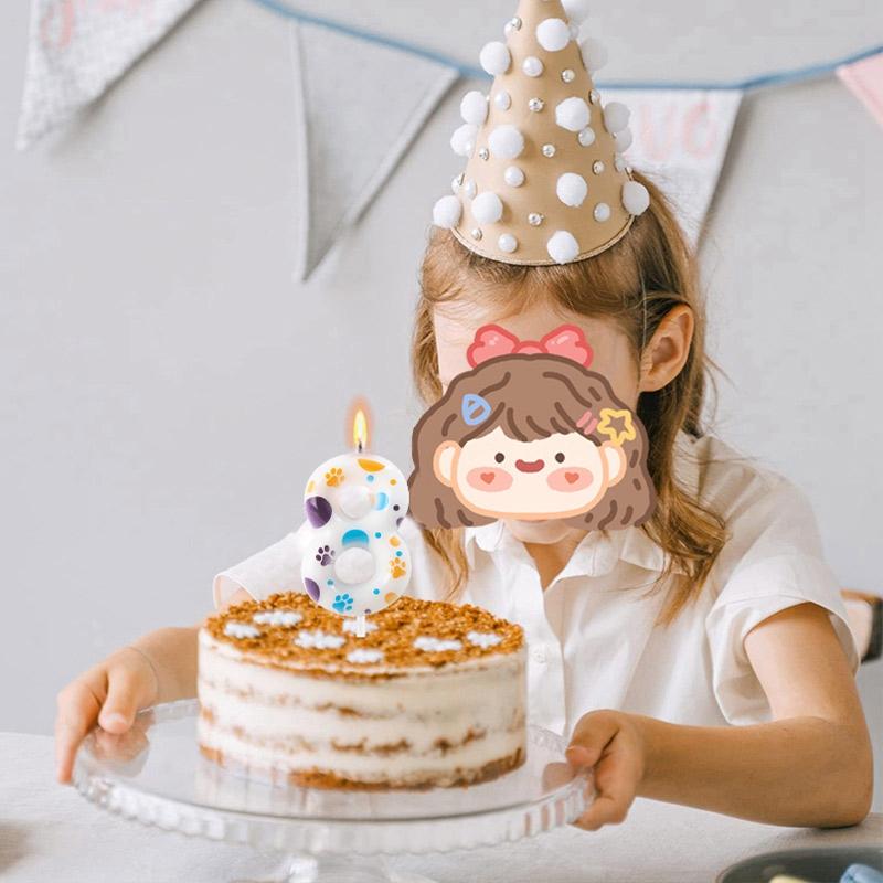 Kawaii Number Candles Digital Candle Cute Paw Top of the Cake Cute Cake Toppers Birthday Party Decoration Baby Shower Supplies