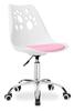 Swivel Office Chair for Children White Pink for Desk