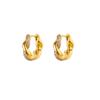 Cubic Zirconia Twisted Earrings for Women Gold Stainless Steel Earrings Party Piercing Fashion Wedding Waterproof Jewelry