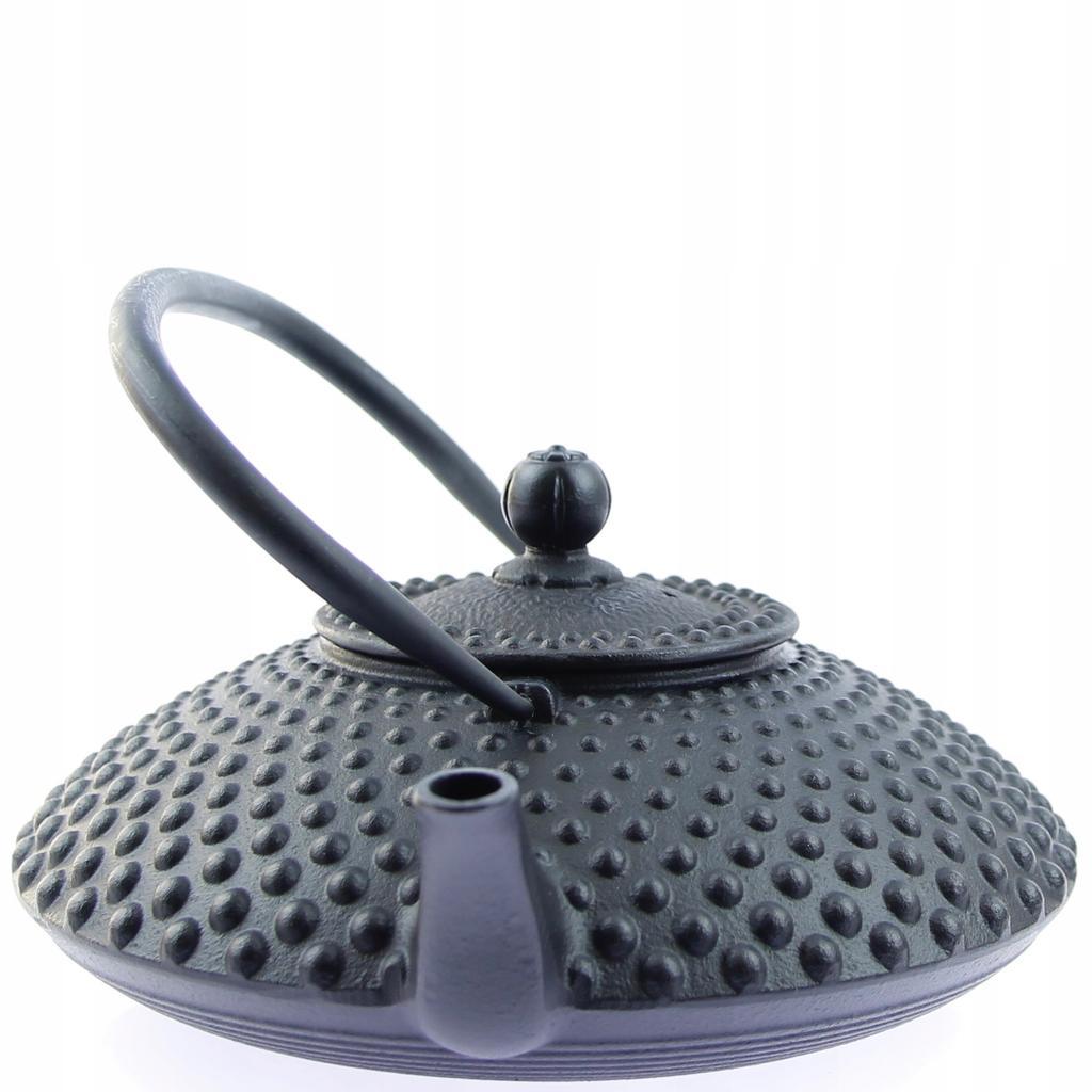 Cast Iron Kettle 1.25L Black Infuser With Strainer For Tea And Herbs