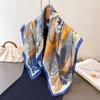 Court Aesthetic Printing High-end Silk Scarf Simulation Silk Square Scarf Shawl Versatile Neck Small Square Scarf Headscarf Scarf Women