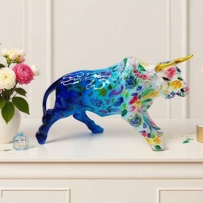 New Creative, Wall Street Resin Cow Statue, Cow Statue, Home Decoration, Cow Art, Desktop Decoration Sculpture