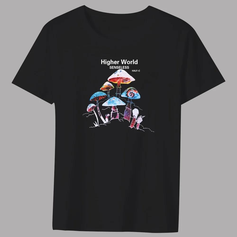 Men's T-shirt Basic Print Short Sleeve Anime Top Mushroom  Series Casual Black  O-neck Youth Men's Commuter Comfortable Shirt