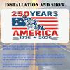 USA 250th Anniversary License Plate 5.9x11.8in, 1776-2026 Patriotic Aluminum Auto Tag for Car Truck SUV, Rustproof Front Mount