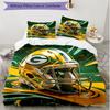 3pcs Duvet Cover Set (1*Duvet Cover + 2*Pillowcase, Without Core), Green Bay Packers Print Soft All‑Season Bedding Set, Home Bedroom Decor Gift
