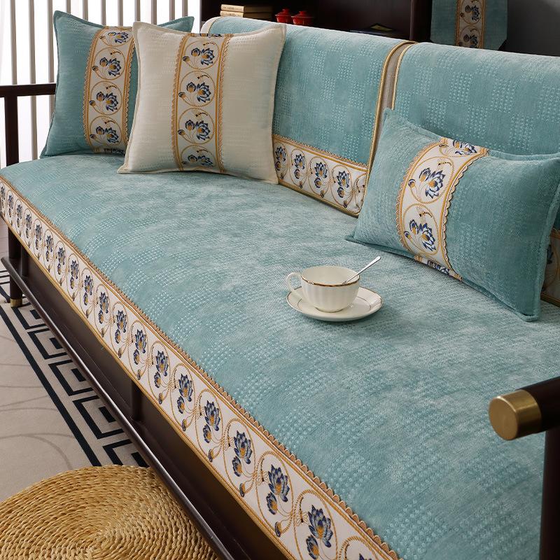 

Китайская диванная подушка Four Seasons, универсальный диван из синели, чехол для дивана, ткань 70*70