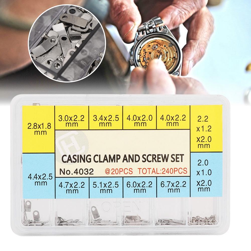 Assorted 10 Size Watch Parts Watch Movements Fixing Adapter Securing Screws