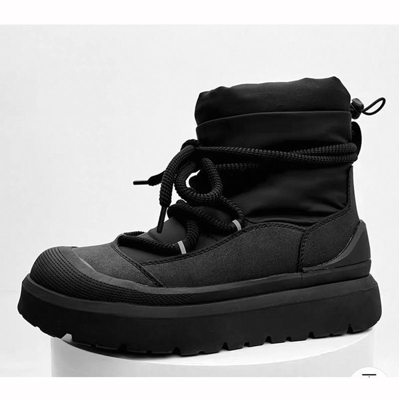 Men s Snow Boots Winter High Ankle Boot Outdoor Non Slip Waterproof Casual Shoes Plush Warm Work Boots 39 чёрный