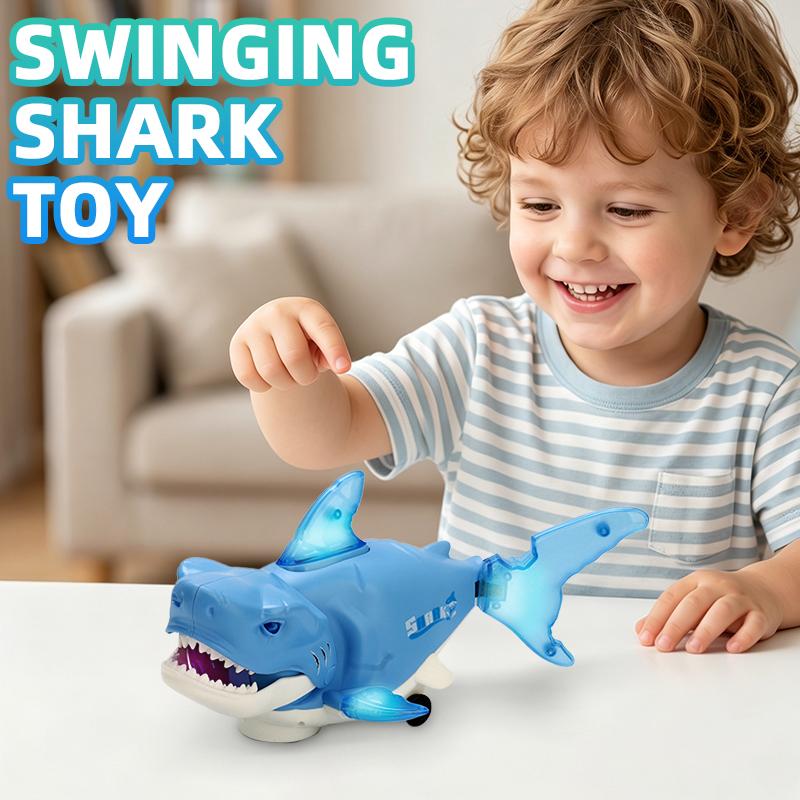 Kids' Electronic Toys Swaying Shark Robot with Music Light Animal Toys for Children Toddler Baby 1 To 2 3 Years Boys Girls Gifts