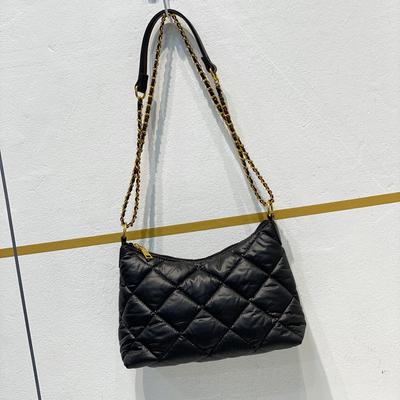 Bolsa de axila de nicho bolsa de ombro feminina outono e inverno nova tendência de alta qualidade algodão espacial bolsa mensageira com corrente