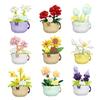 DIY Miniature Flower Basket Building Blocks Micro Bricks Educational Toys For Kids Mother's Days New Year Decor Garden Toys