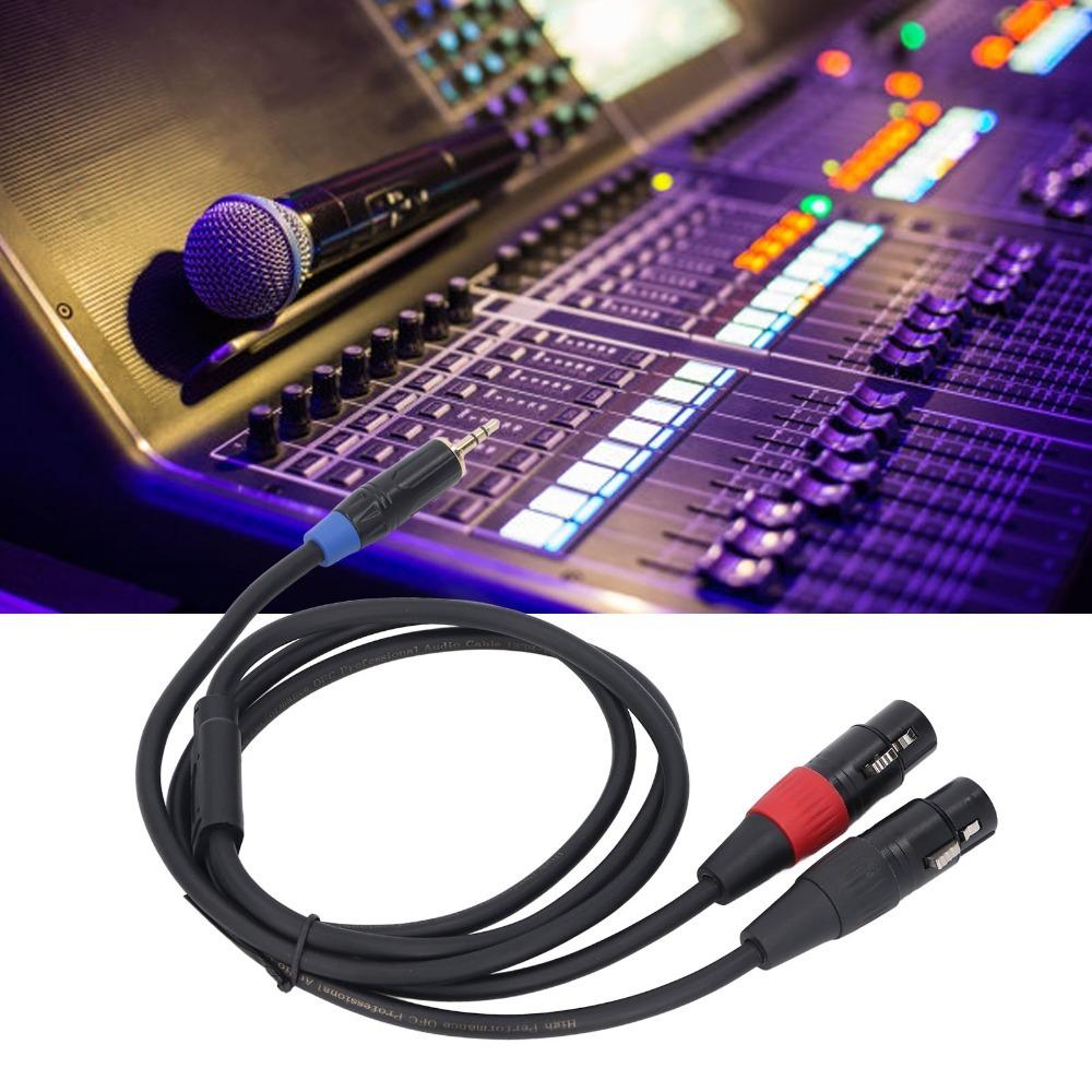 XLR to 1/8 Inch Stereo Aux Interconnect Audio Adapter Cable  for Microphone Setup