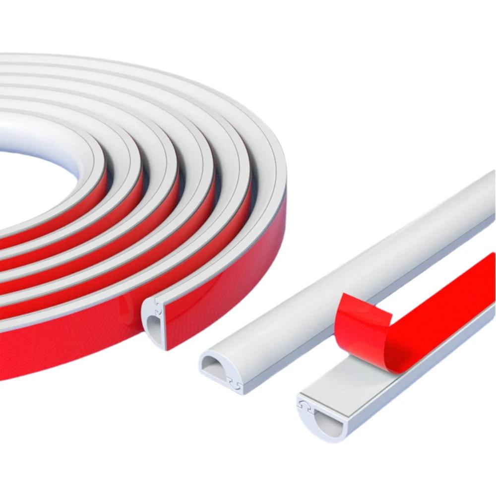 

1pc 1/2/3meters Professional Self-Adhesive Cord Hider Raceway Cord Covers Raceway Wall Mount PVC Cable Management Home Office 100m белый
