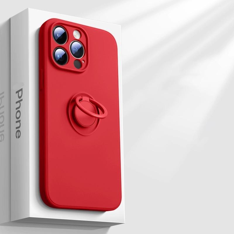 Luxury Liquid Silicone Ring Holder Case For iPhone 15 14 13 12 11 Pro Max Mini X XR XS Max 7 8 Plus SE   Cover
