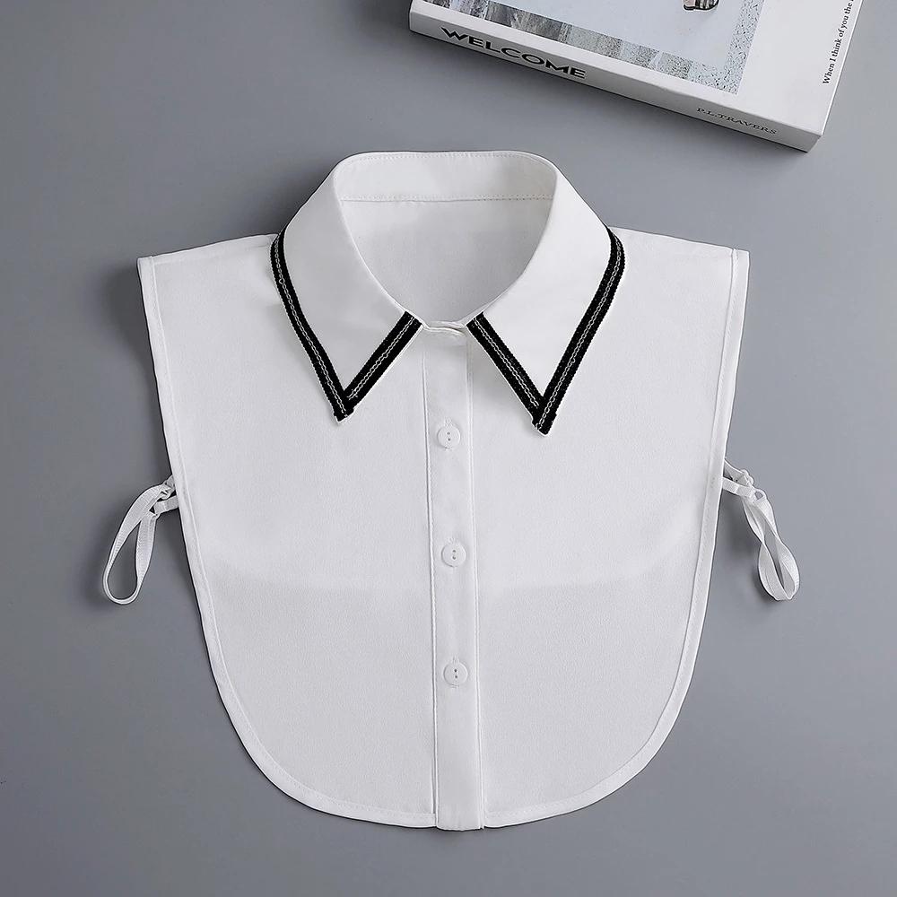 Linbaiway New Lapel Fake Collar Vintage Detachable Shirt Collar for Women Blouse Sweater False Collar Lapel Top Neckwear Ties