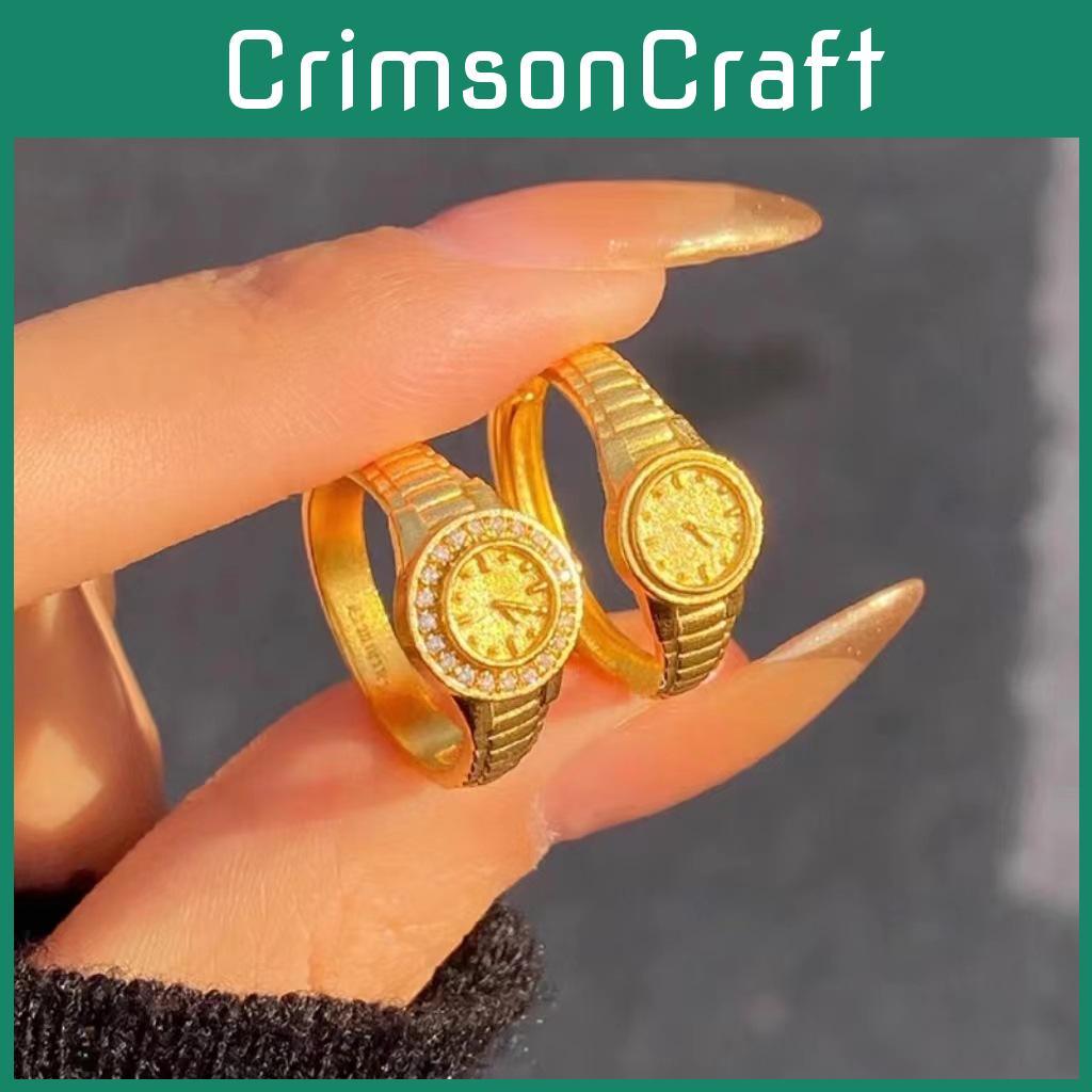 Stylish Copper Adjustable Gold Plated Ring Featuring Elegant 520 Gold Design Watch