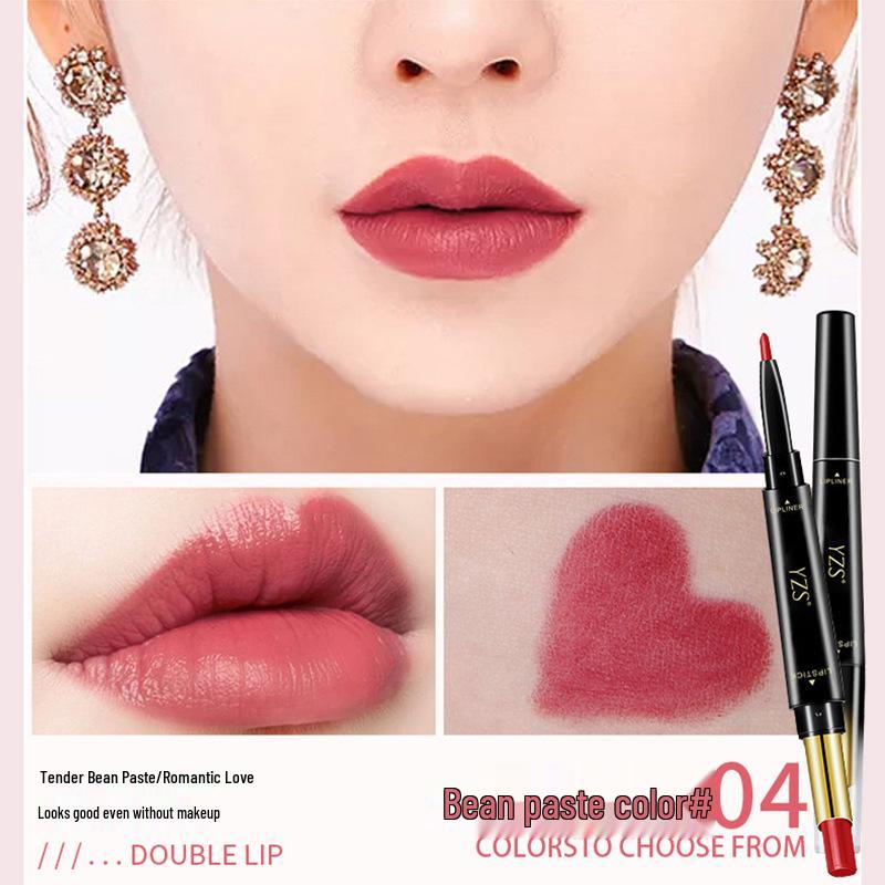 

YZS Double-Headed Lipstick & Lip Liner: Matte, Long-Lasting, Retractable Design. Lipstick 2g + Lip Liner 0.25g