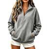 Modischer Damen-Hoodie mit halbem Reißverschluss, langen Ärmeln und zwei Taschen für den lässigen Alltagsgebrauch