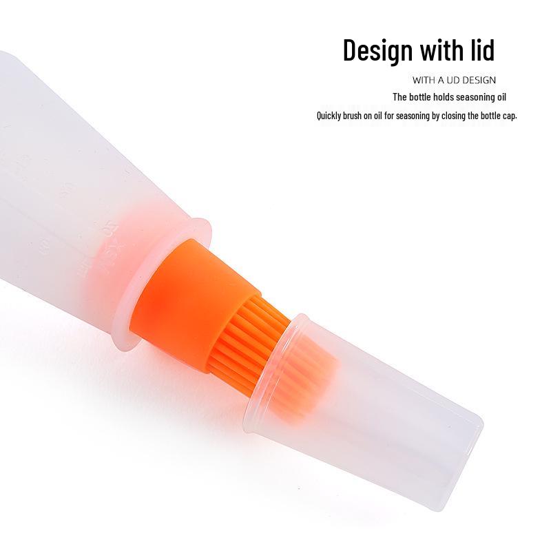 Silicone Kitchen/BBQ Oil & Seasoning Brush with Scale & Lid