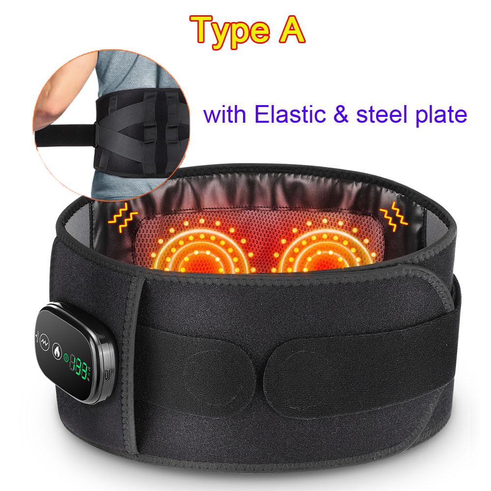 Electric Heating Elastic Massage Belt Waist Support Muscle Relax 3 Levels Vibration Lower Lumbar Decompression Back Brace