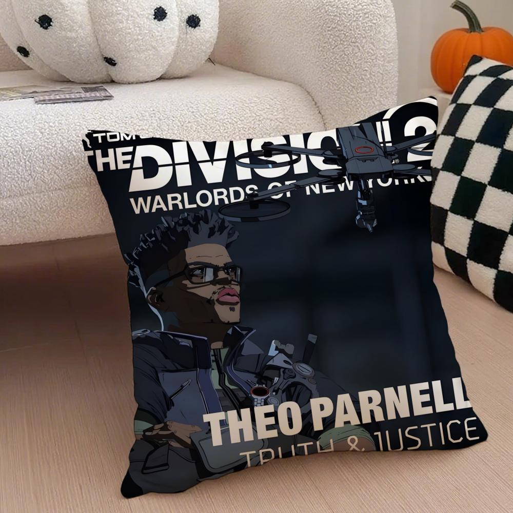 Tom Clancy s The Division 2 Наволочка Наволочка против пылевых клещей Невидимая молния шелковистый короткий плюш Чехол для диванной подушки 12x12Inch