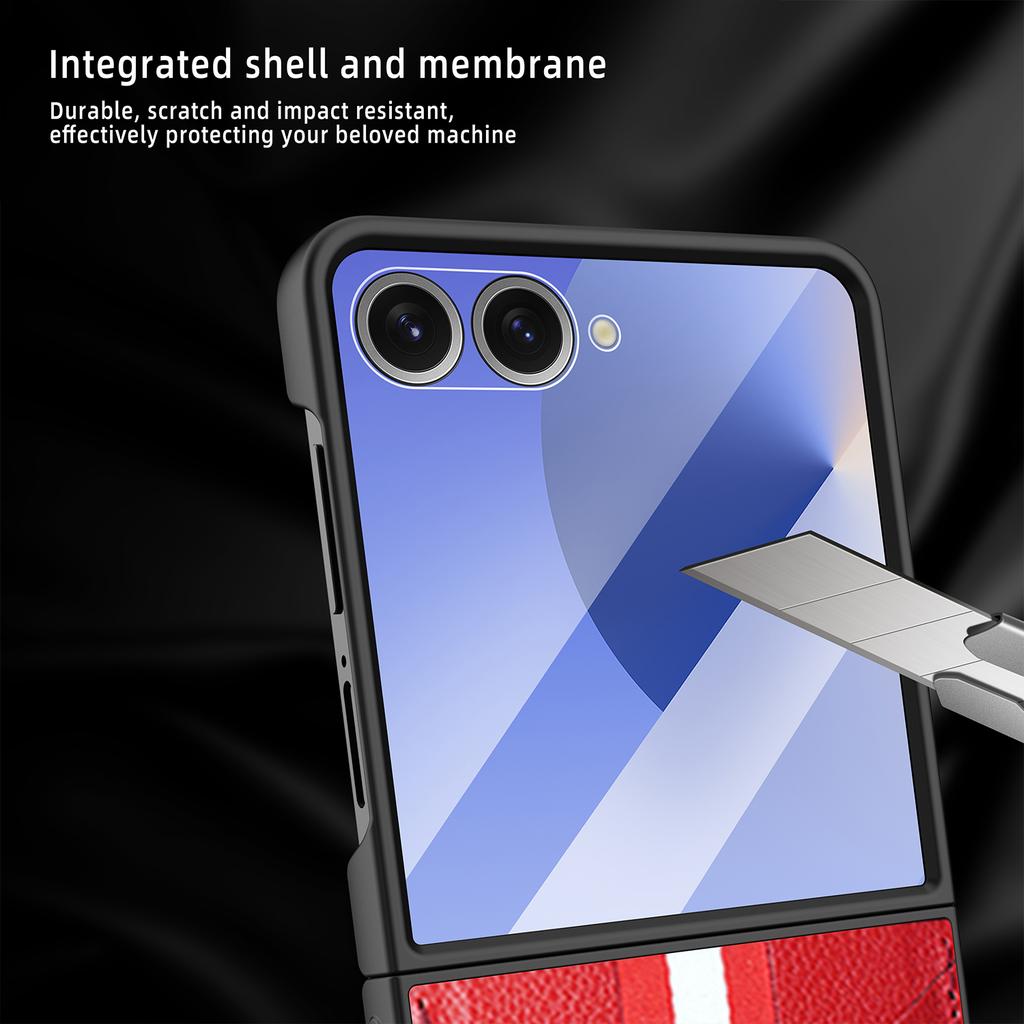 For Samsung Galaxy Z Flip 7 Case Luxury Lichee PU Leather Skin Card Protective Back Cover Case For Samsung Z Flip 7 6 5 4 Shell
