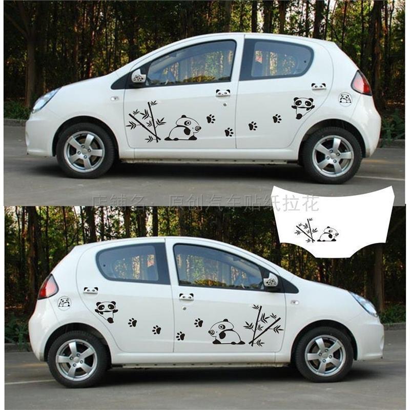 Cute Panda Cartoon Car Sticker for Geely - Full Vehicle Decoration