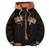 Spring and autumn men's casual hooded coat new boys baseball clothes fake two couples embroidered top tide