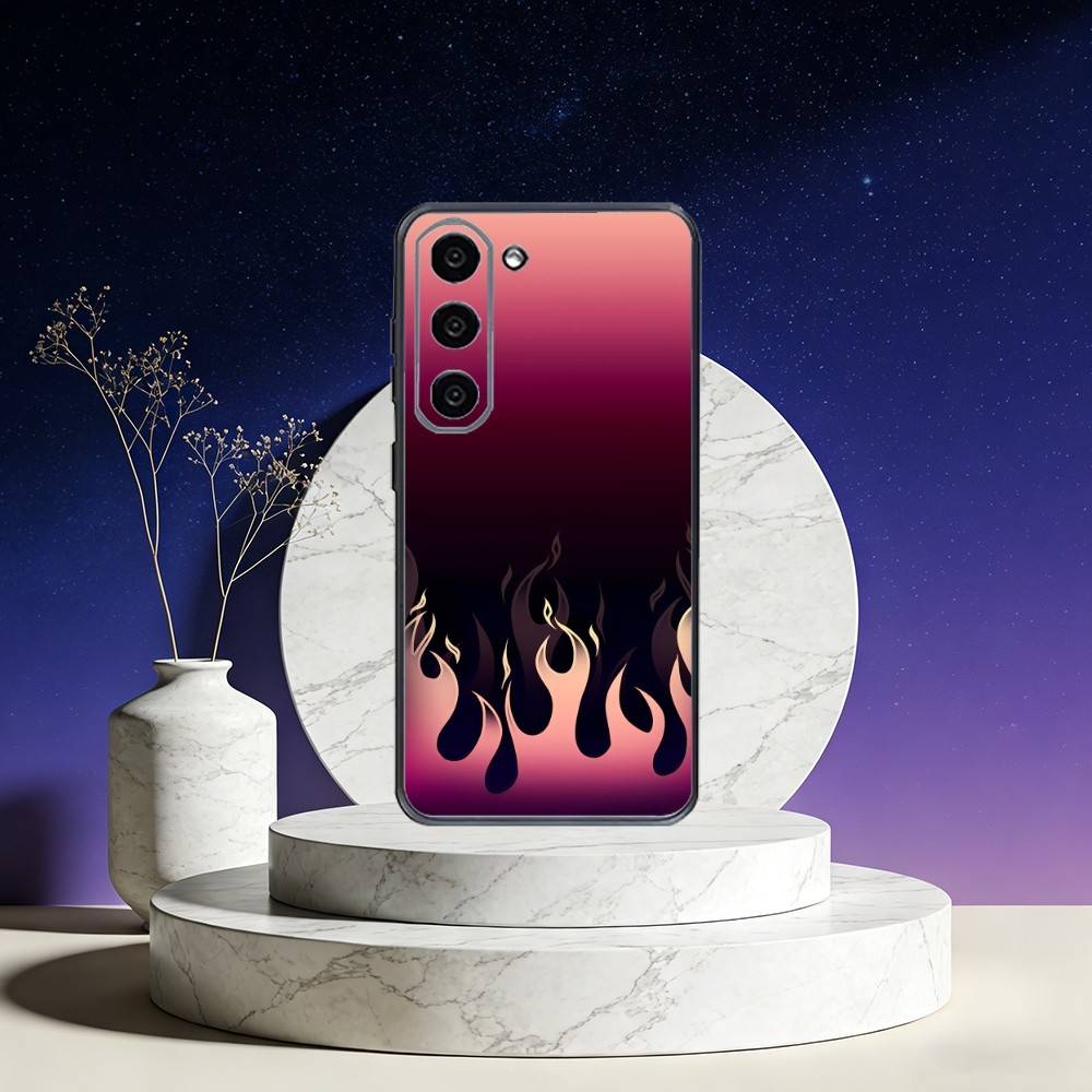 COOL Flame Phone Case For Samsung Galaxy A73,A72,A71,A70,A53,A52,A51,Others Soft Black Cover