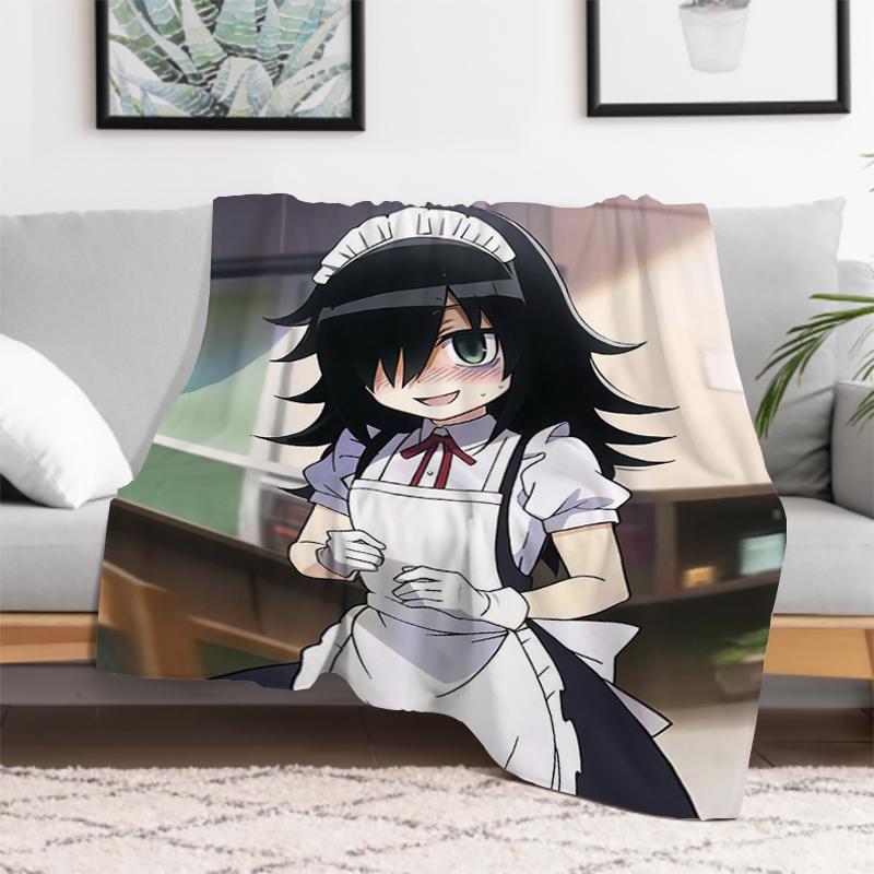 Cute Anime Watamote Tomoko Kuroki Throw Blanket Plaid Blankets for Decorative Sofa Plead Cover King Lid Downy Throwing Portable