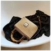 Textured Bamboo Handle Woven Bag for Thailand Tourism and Vacation Fashion Crossbody Straw Woven Bag