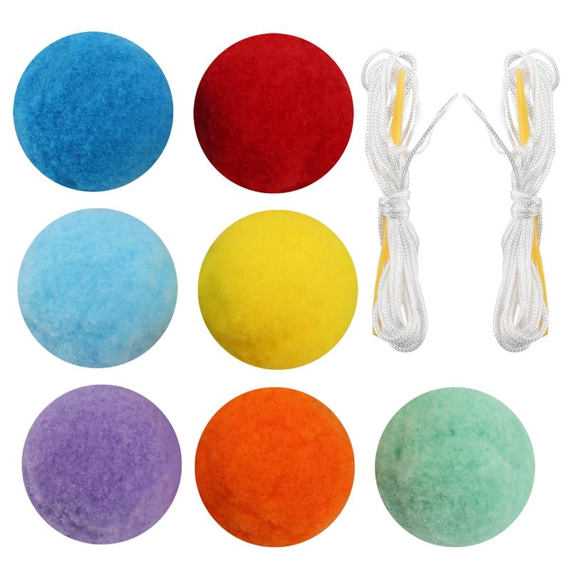 M-Modern-Ball Garland Colorful Pom Pom Garland Handmade 28 Balls Felt Ball Garlands For Wall Christmas Tree Decoration (2 Sets)