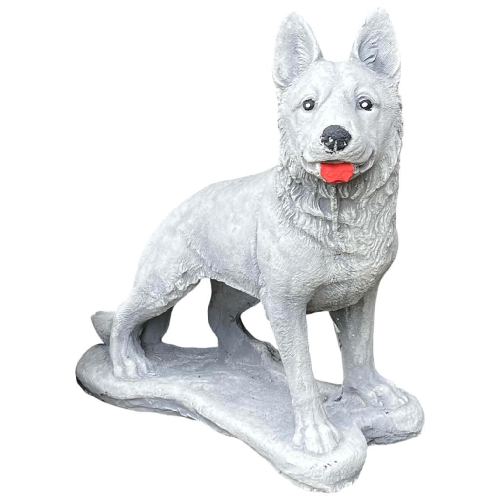 Garden figurine young shepherd dog - concrete dog