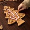 Wooden Snack Tray for Home Christmas Tree Serving Tray Candy Nut Dish Xmas Tree‑Shaped Storage Creative Organizer Guests Plate Decorative