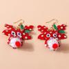 Xmas Tree Christmas Drop Earrings Party Festival Wreath Circle Earrings New Year Earrings  Holiday