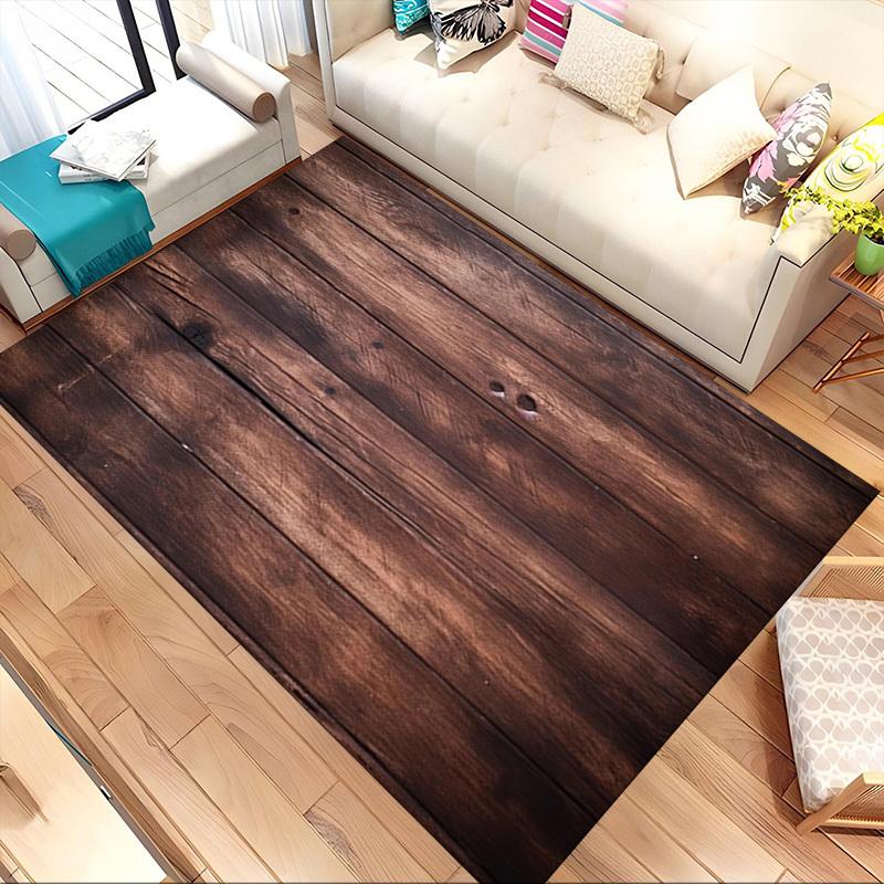 wooden texture Crystal Velvet chair mat Area Rug - Non-Slip, Floor Mat, Office Desk Chair Rugs, Bedroom Decor.Christmas Gift-1106181