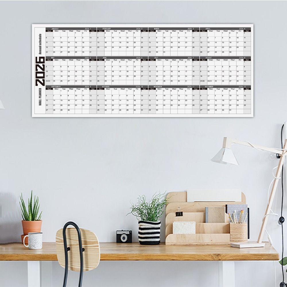 Colorful Large Size Calendar 42x100cm 12 Month Calendar Durable Monthly Planner Calendar  Home Use