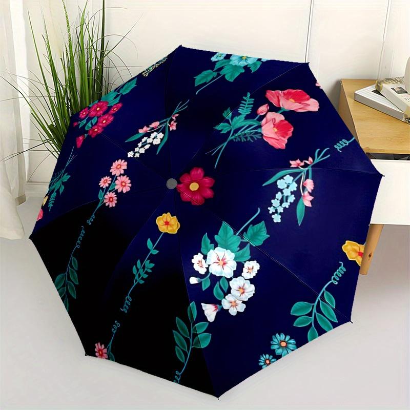 1pc Floral Pattern Automatic Open/Close Umbrella, Ideal Fan Gift for Birthday, Christmas, Trendy Fashion yy250828035