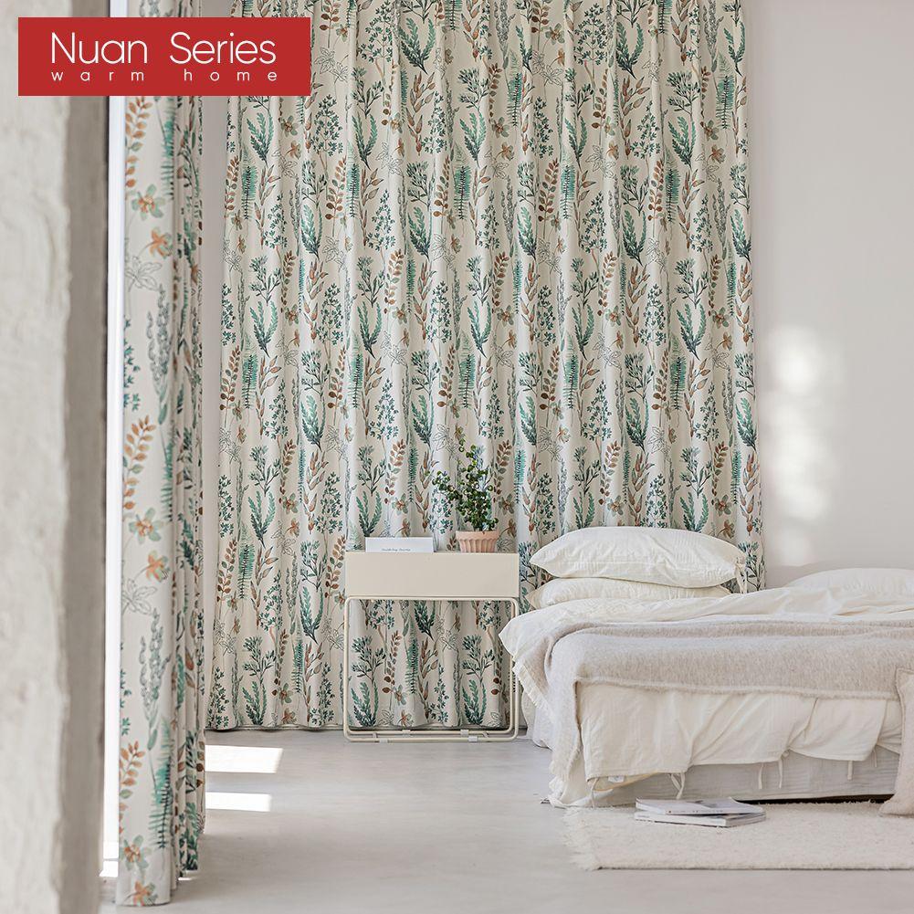 1PC Nuan Series Natural Hand-painted Printed Curtains Nordic Ins Style Blackout Curtains for Bedroom Living Room Balcony Window for Home Decor